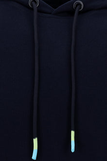 Koyu Lacivert Kapüşonlu Regular Fit Pamuk Sweatshirt