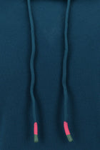 Orta Petrol Kapüşonlu Sweatshirt