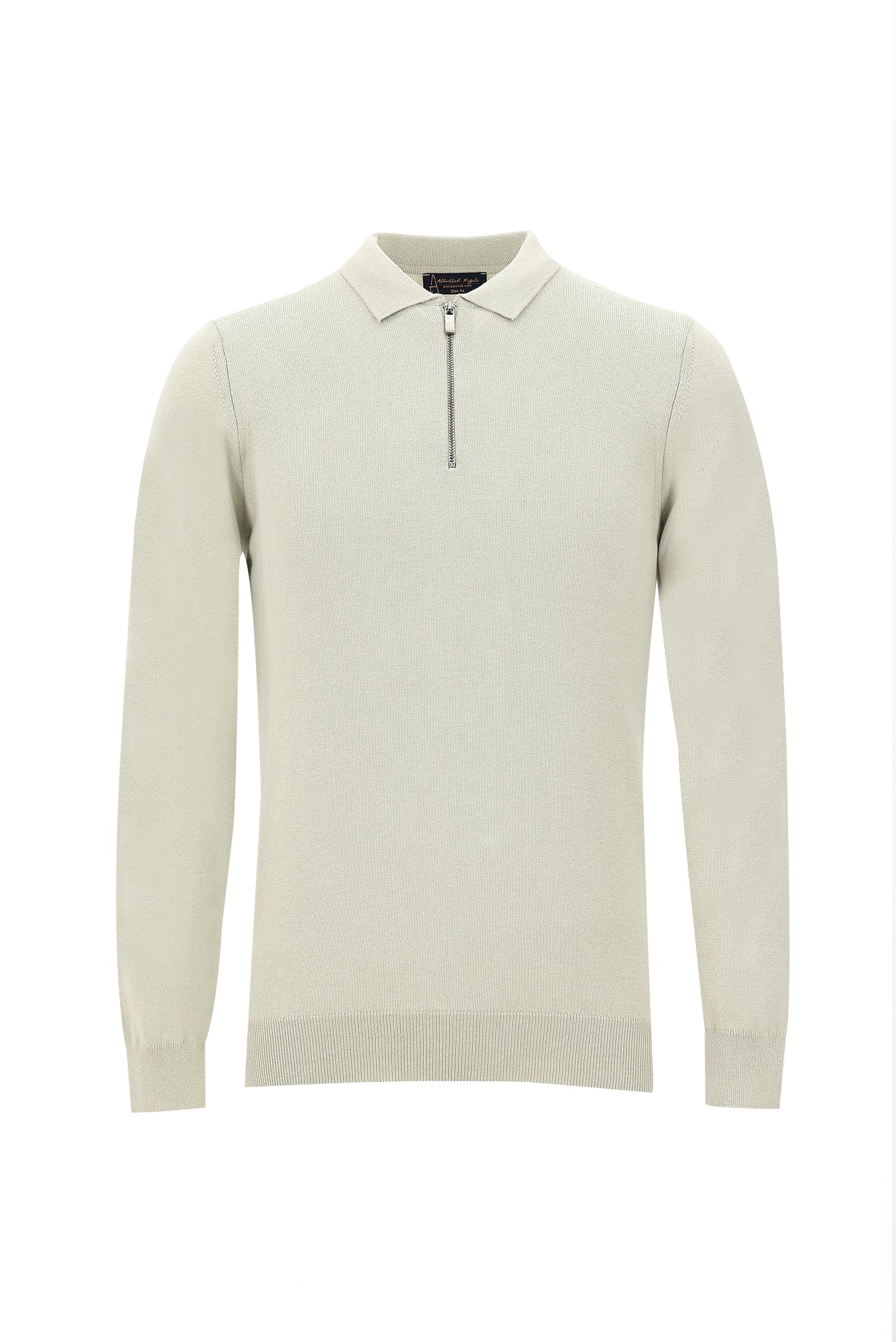 Ta? Polo Yaka Slim Fit Dar Kesim Fermuarl? Triko Kazak-Abdullah Ki??l?