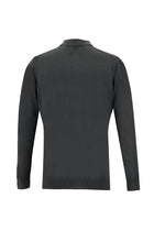 Siyah Polo Yaka Regular Fit Yünlü Triko Kazak