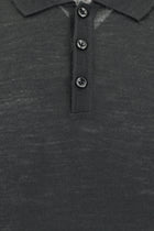 Siyah Polo Yaka Regular Fit Yünlü Triko Kazak