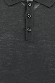 Siyah Polo Yaka Regular Fit Yünlü Triko Kazak