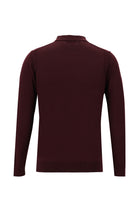 Koyu Bordo Polo Yaka Regular Fit Yünlü Triko Kazak