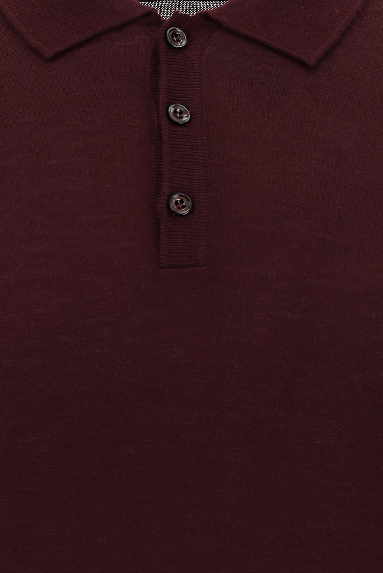 Koyu Bordo Polo Yaka Regular Fit Yünlü Triko Kazak