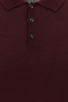 Koyu Bordo Polo Yaka Regular Fit Yünlü Triko Kazak