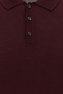 Koyu Bordo Polo Yaka Regular Fit Yünlü Triko Kazak
