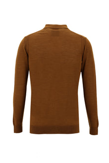 Tarçın  Polo Yaka Regular Fit Yünlü Triko Kazak