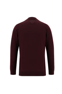 Koyu Bordo Yarım Balıkçı Yaka Regular Fit Yünlü Triko Kazak
