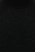 Siyah Balıkçı Yaka Regular Fit Yünlü Triko Kazak