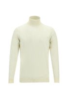 Kırık Beyaz Balıkçı Yaka Regular Fit Yünlü Triko Kazak