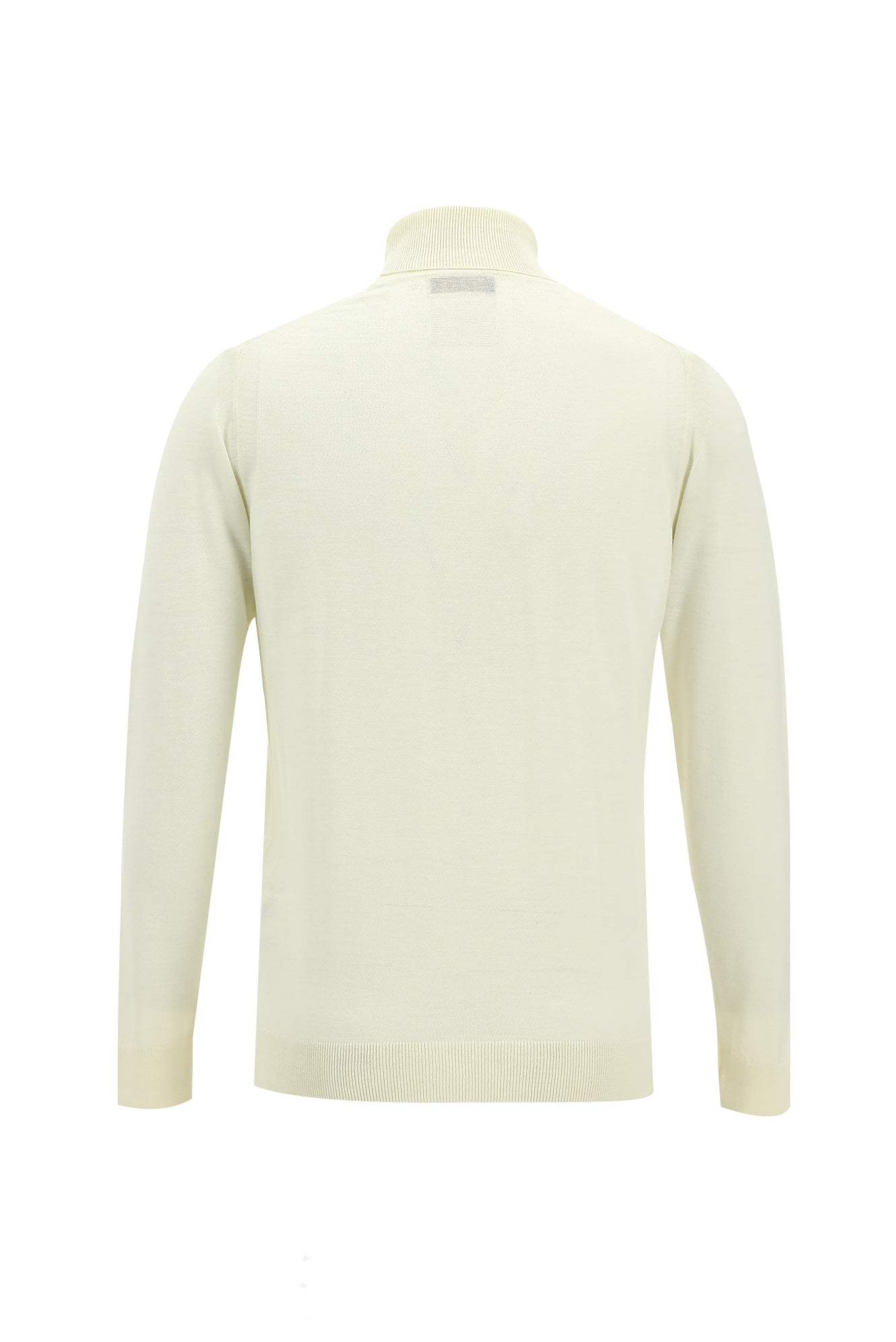 Kırık Beyaz Balıkçı Yaka Regular Fit Yünlü Triko Kazak