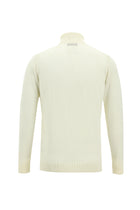 Kırık Beyaz Balıkçı Yaka Regular Fit Yünlü Triko Kazak