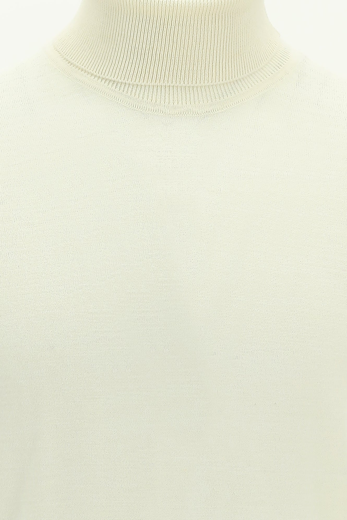 Kırık Beyaz Balıkçı Yaka Regular Fit Yünlü Triko Kazak