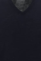 Koyu Lacivert V Yaka Yünlü Triko Süveter