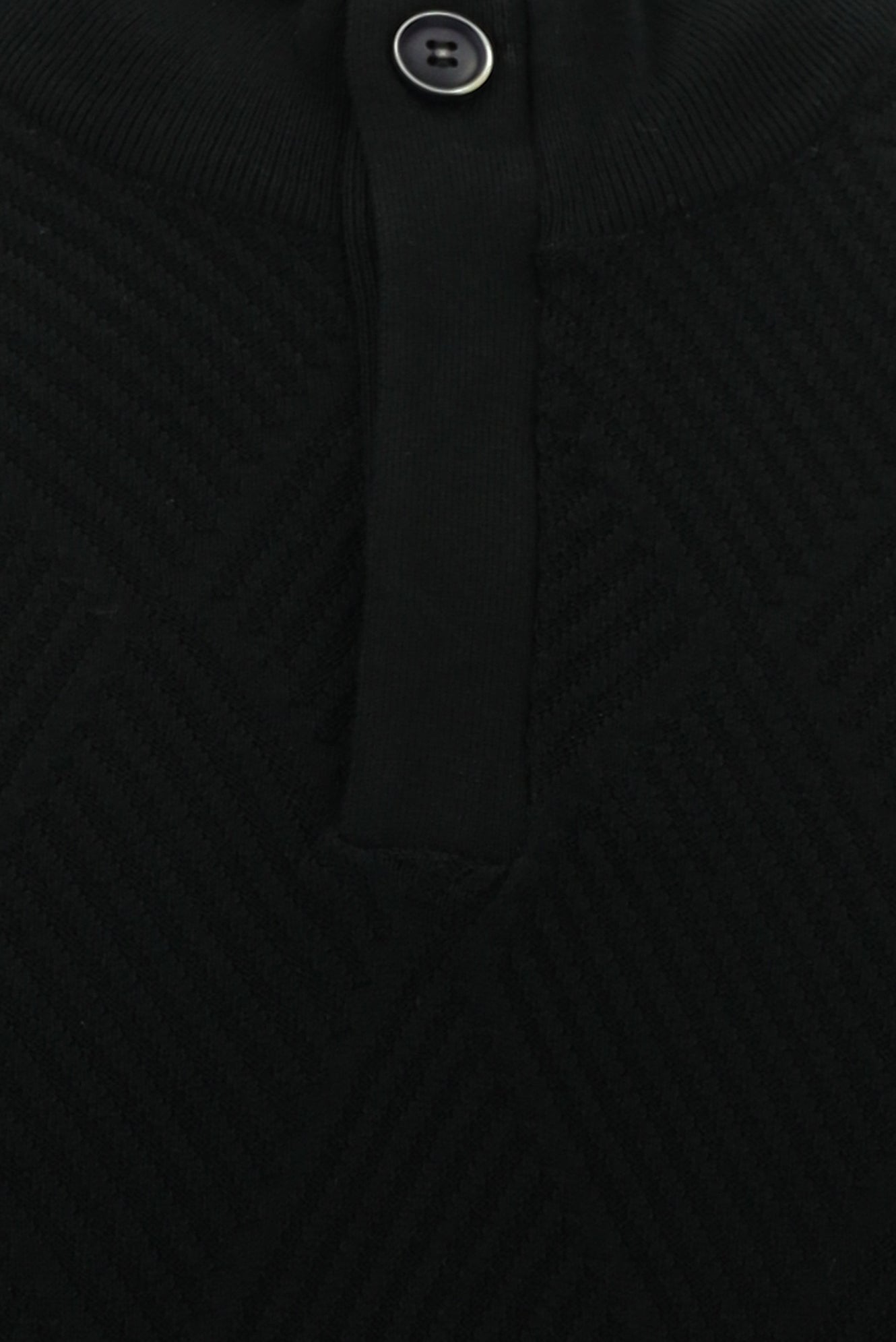 Siyah Yarım Balıkçı Yaka Slim Fit Dar Kesim Fermuarlı Desenli Pamuklu Triko Kazak