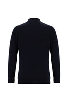 Koyu Lacivert Yarım Balıkçı Yaka Slim Fit Dar Kesim Fermuarlı Desenli Pamuklu Triko Kazak