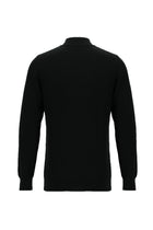 Siyah Yarım Balıkçı Yaka Regular Fit Fermuarlı Pamuklu Triko Kazak