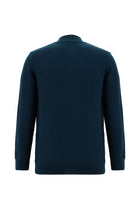 Koyu Petrol Yarım Balıkçı Yaka Regular Fit Fermuarlı Pamuklu Triko Kazak