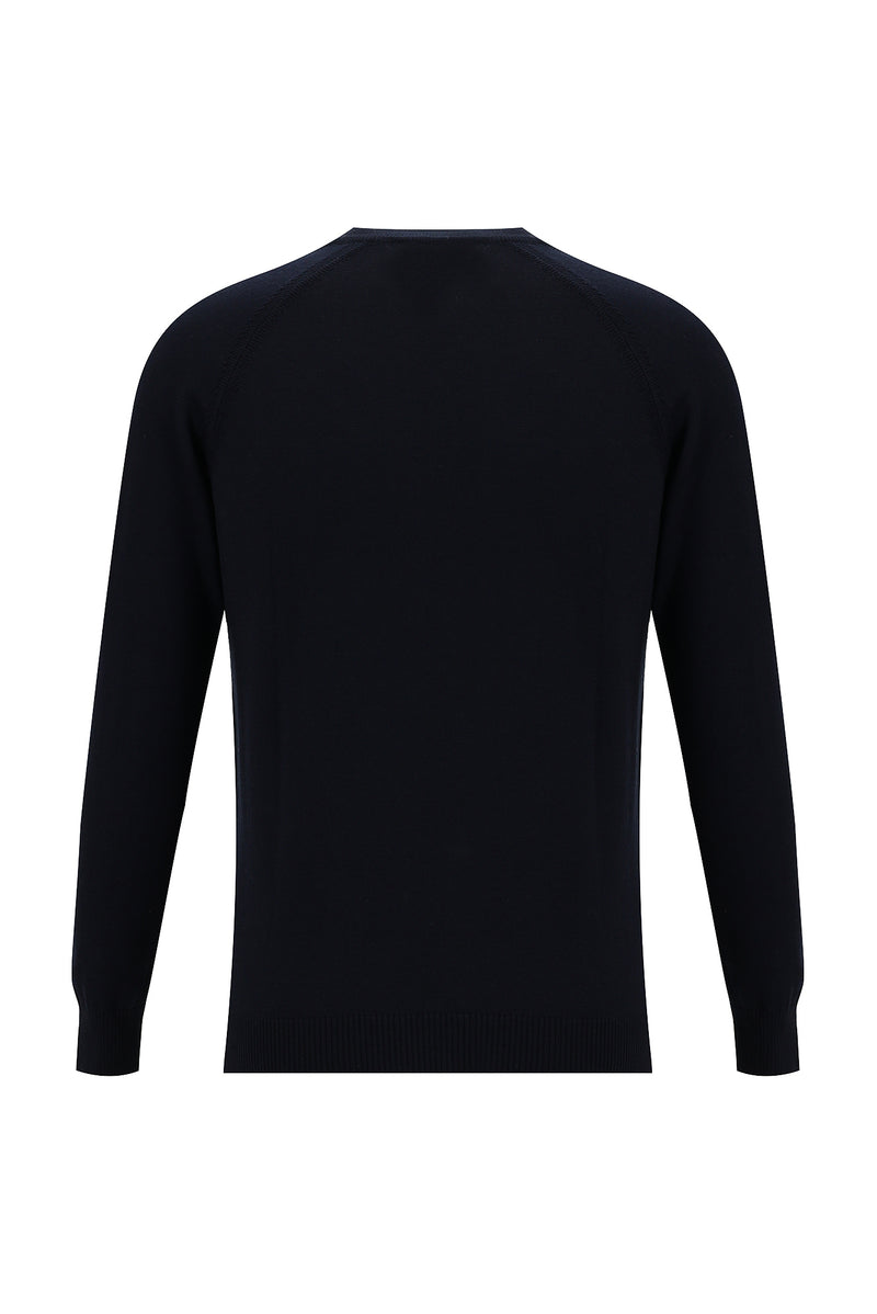 Koyu Lacivert Yarım Balıkçı Yaka Slim Fit Dar Kesim Triko Kazak