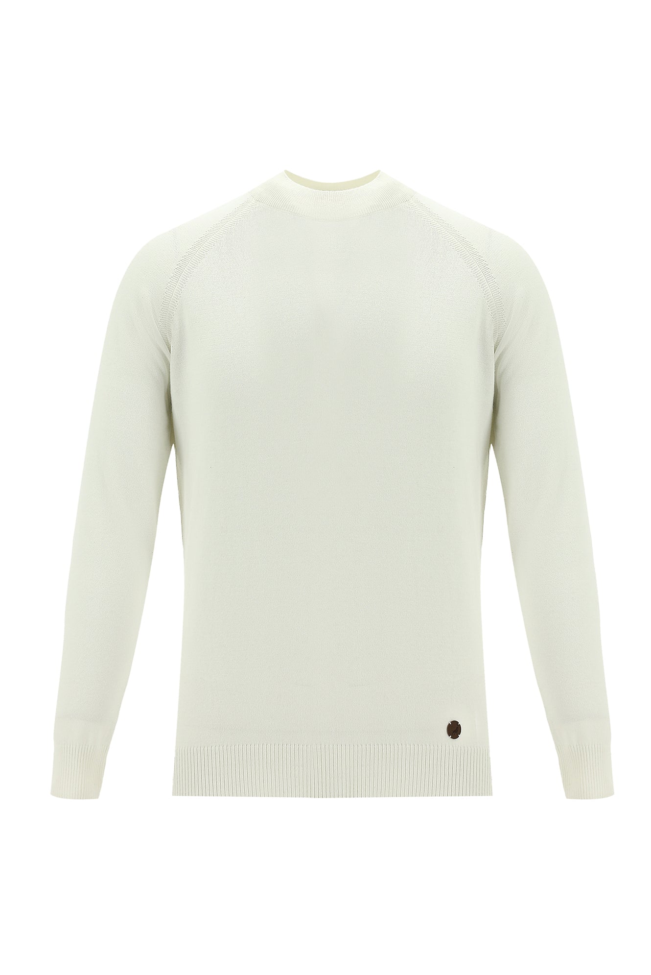 Ekru Yarım Balıkçı Yaka Slim Fit Dar Kesim Triko Kazak