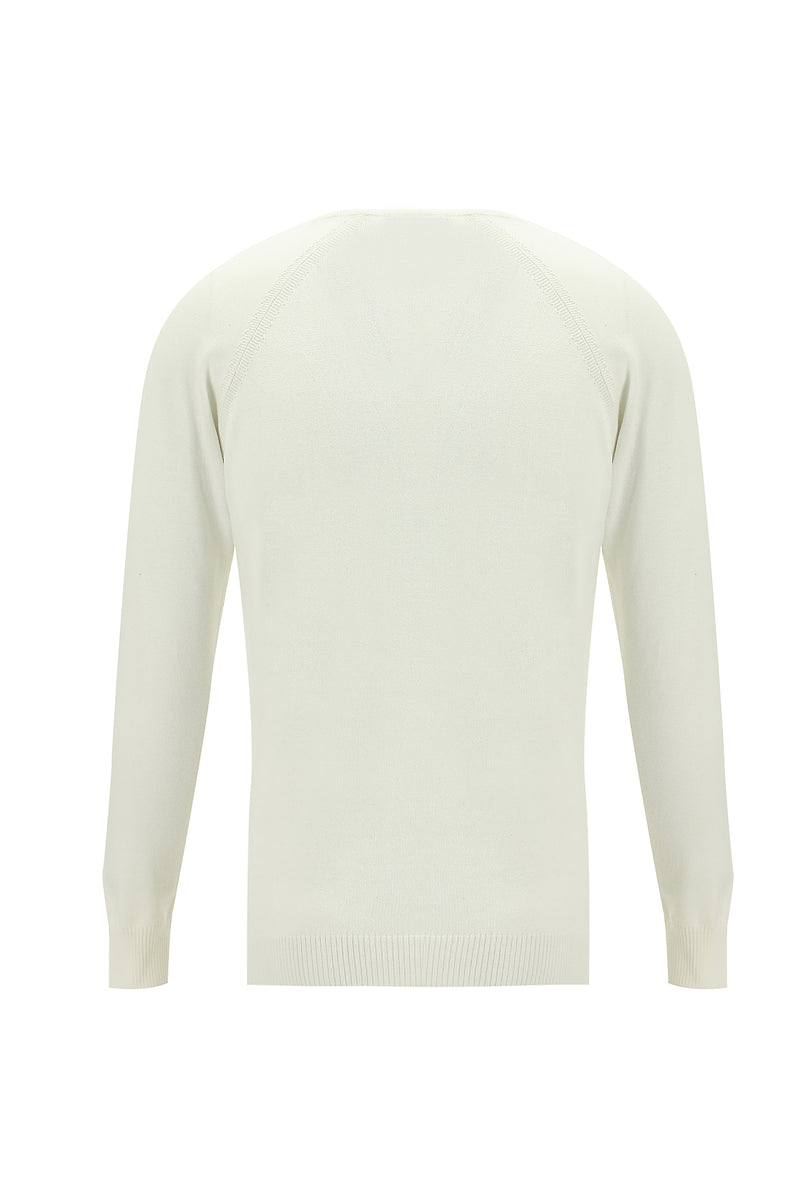 Ekru Yarım Balıkçı Yaka Slim Fit Dar Kesim Triko Kazak