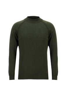 Orta Haki Yarım Balıkçı Yaka Slim Fit Dar Kesim Triko Kazak