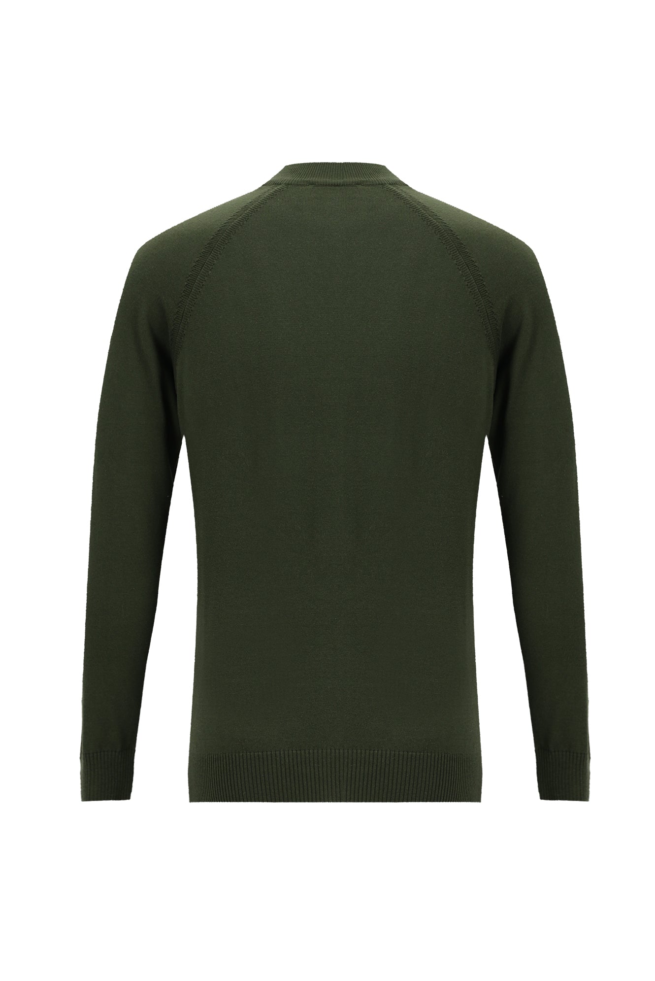 Orta Haki Yarım Balıkçı Yaka Slim Fit Dar Kesim Triko Kazak
