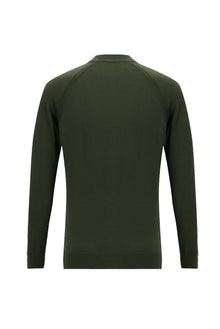 Orta Haki Yarım Balıkçı Yaka Slim Fit Dar Kesim Triko Kazak