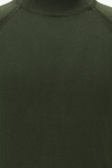 Orta Haki Yarım Balıkçı Yaka Slim Fit Dar Kesim Triko Kazak