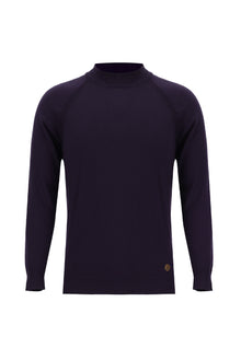 Koyu Mor Yarım Balıkçı Yaka Slim Fit Dar Kesim Triko Kazak
