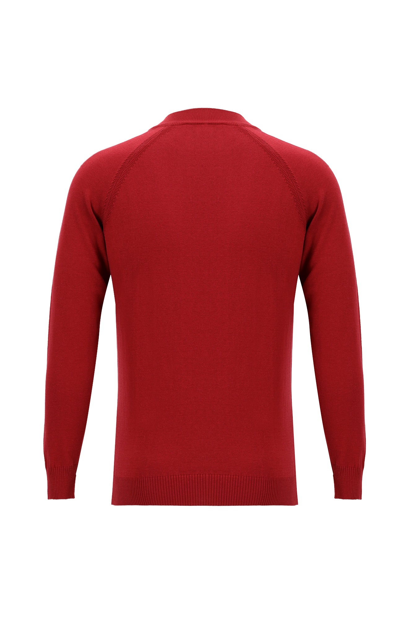 Koyu Kırmızı Yarım Balıkçı Yaka Slim Fit Dar Kesim Triko Kazak