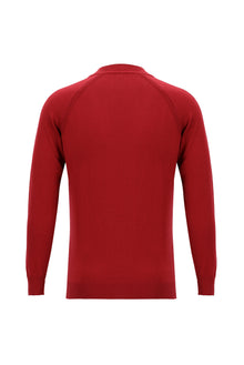 Koyu Kırmızı Yarım Balıkçı Yaka Slim Fit Dar Kesim Triko Kazak