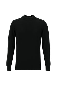 Siyah Yarım Balıkçı Yaka Slim Fit Dar Kesim Triko Kazak