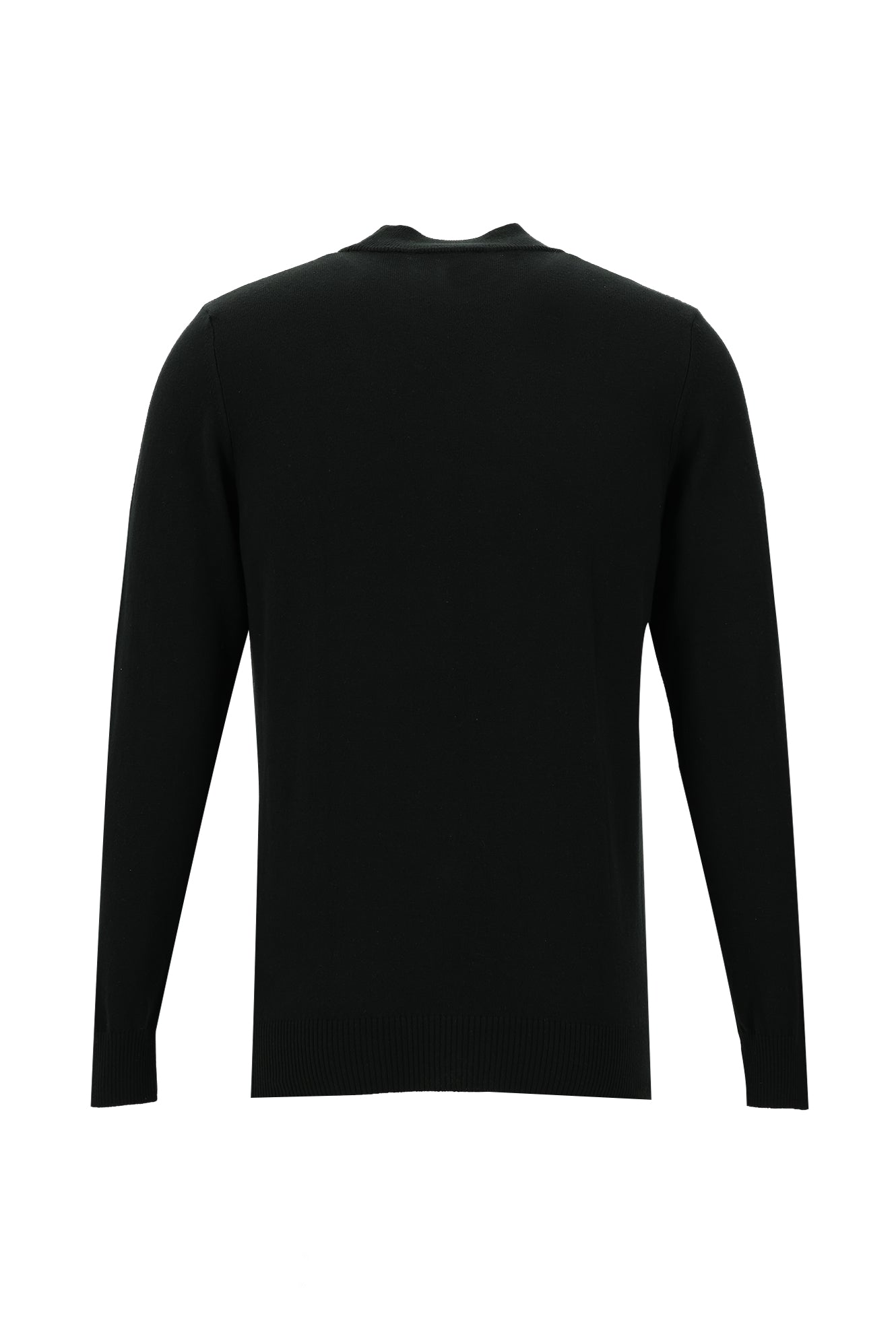 Siyah Yarım Balıkçı Yaka Slim Fit Dar Kesim Triko Kazak