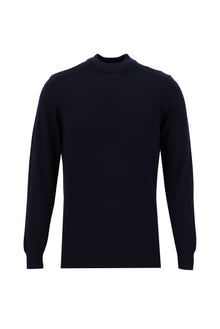 Koyu Lacivert Yarım Balıkçı Yaka Slim Fit Dar Kesim Triko Kazak