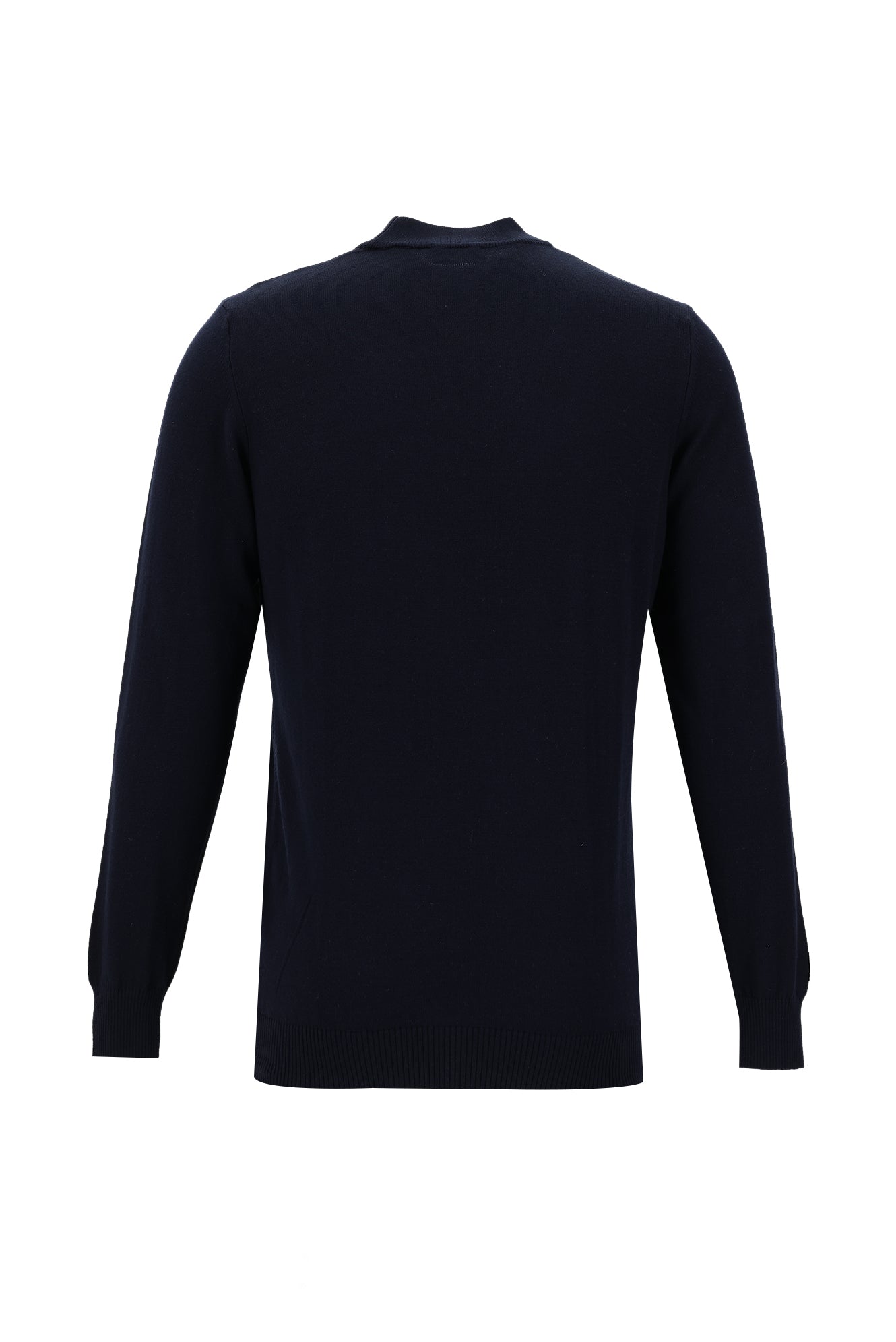 Koyu Lacivert Yarım Balıkçı Yaka Slim Fit Dar Kesim Triko Kazak