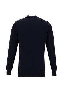 Koyu Lacivert Yarım Balıkçı Yaka Slim Fit Dar Kesim Triko Kazak