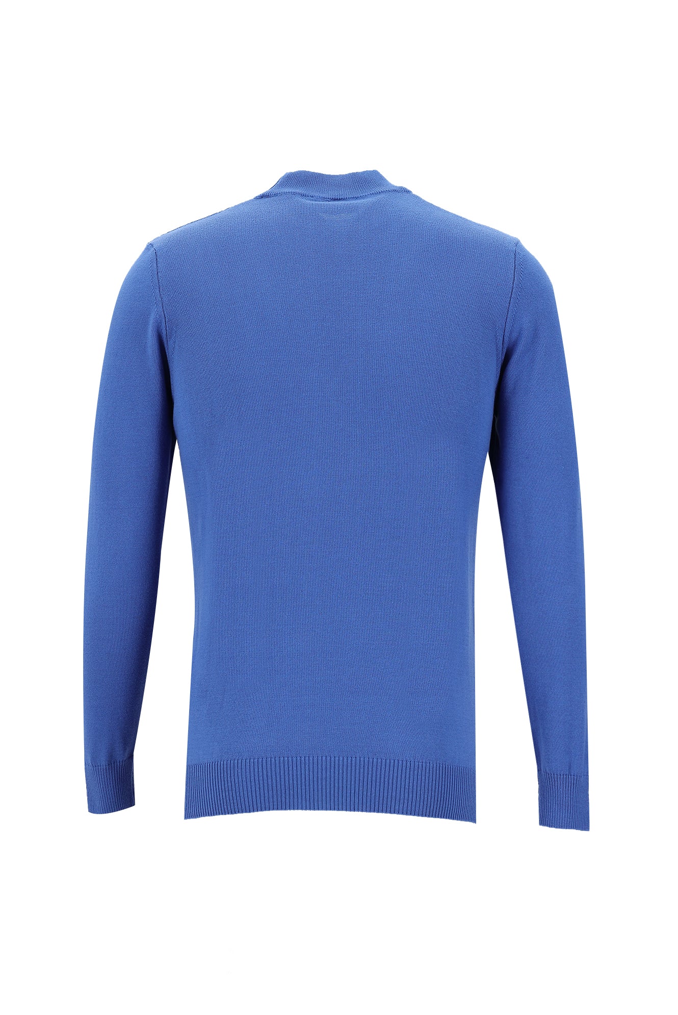 Koyu Mavi  Yarım Balıkçı Yaka Slim Fit Dar Kesim Triko Kazak