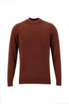 Kiremit Yarım Balıkçı Yaka Slim Fit Dar Kesim Triko Kazak