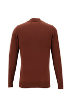 Kiremit Yarım Balıkçı Yaka Slim Fit Dar Kesim Triko Kazak