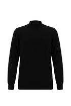 Siyah Yarım Balıkçı Yaka Slim Fit Dar Kesim Pamuklu Triko Kazak