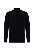 Koyu Lacivert Yarım Balıkçı Yaka Slim Fit Dar Kesim Pamuklu Triko Kazak