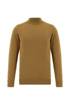 Camel Yarım Balıkçı Yaka Slim Fit Dar Kesim Pamuklu Triko Kazak