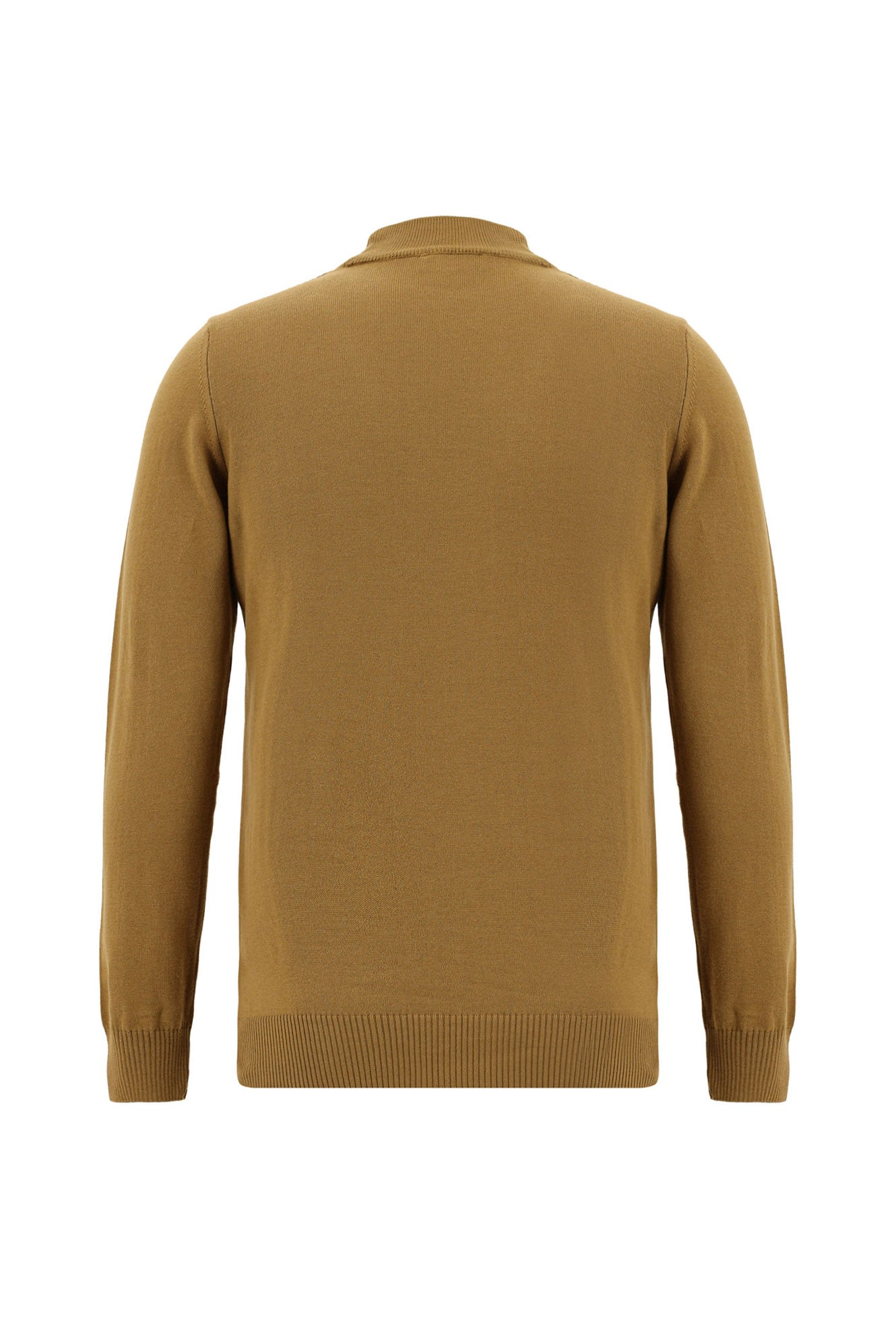 Camel Yarım Balıkçı Yaka Slim Fit Dar Kesim Pamuklu Triko Kazak