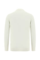 Ekru Yarım Balıkçı Yaka Slim Fit Dar Kesim Pamuklu Triko Kazak