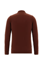 Kiremit Yarım Balıkçı Yaka Slim Fit Dar Kesim Pamuklu Triko Kazak