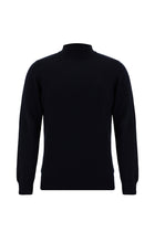 Koyu Lacivert Yarım Balıkçı Yaka Slim Fit Dar Kesim Pamuklu Triko Kazak