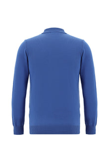 Koyu Mavi  Yarım Balıkçı Yaka Slim Fit Dar Kesim Pamuklu Triko Kazak