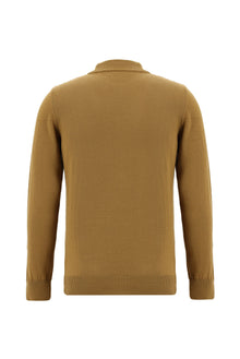 Camel Yarım Balıkçı Yaka Slim Fit Dar Kesim Pamuklu Triko Kazak