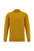 Hardal Yarım Balıkçı Yaka Slim Fit Dar Kesim Pamuklu Triko Kazak